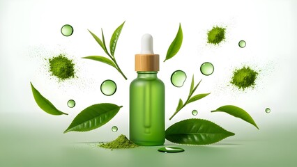 clear glass serum bottle Skincare concept