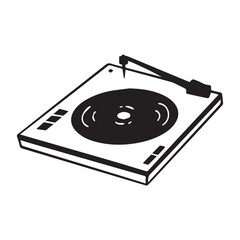 vinyl record music image assets for new year party in black and white style