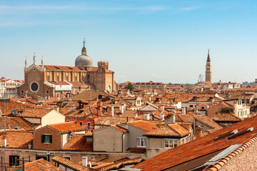 Fototapeta premium Venice cityscape with Basilica dei Santi Giovanni e Paolo (San Zanipolo), Italy