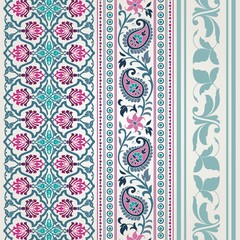 wedding card design, traditional paisley floral pattern , royal India	