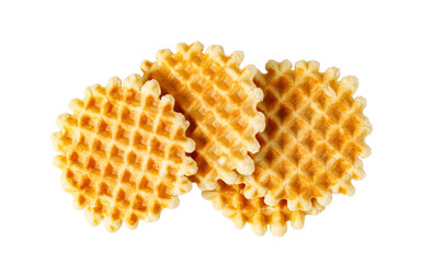 Golden belgian waffle cookies for sweet breakfast snack