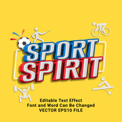 3d editable inflate sport spirit text effect.typhography logo