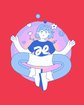 A girl meditating in search of peace in life