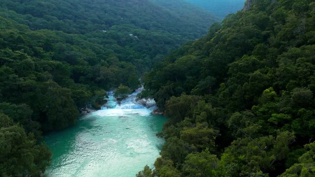 Visit Micos Waterfalls in Ciudad Valles Huasteca Potosina San Luis Potosi Mexico with stunning views and clear waters