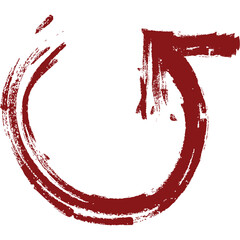 Red Arrow Circle Brush Stroke Icon
