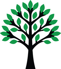 Abstract Green Tree Logo Vector Illustration, Nature Eco Growth Symbol.