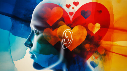 Emotional intelligence: a captivating abstract portrayal of the human mind filled with empathy and understanding