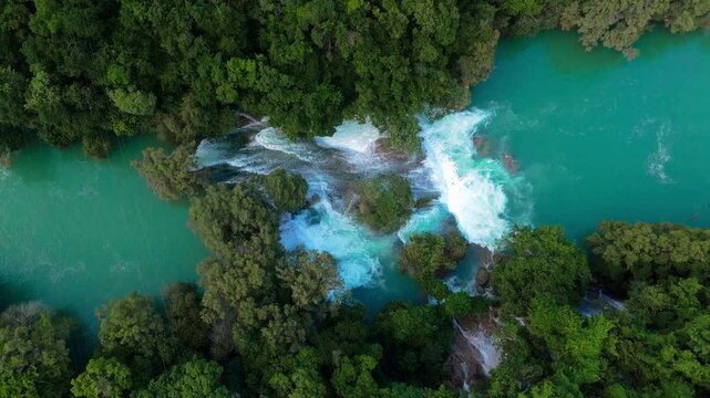 Exploring Micos Waterfalls in Ciudad Valles, San Luis Potosi, Mexico during the day