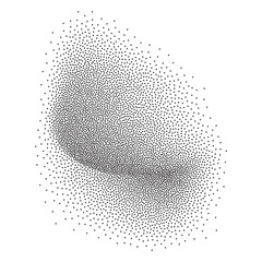 Dotted stippling gradient spot. Isolated vector textured abstract retro grunge liquid shape design element