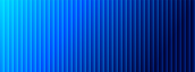 Blue gradient ribbed glass abstract background. Refracted striped creative vector long backdrop for business presentations, web header design