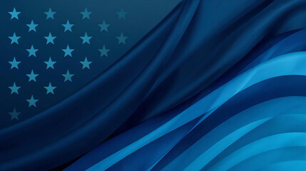 A blue abstract background with stars and wavy lines, symbolizing freedom and creativity