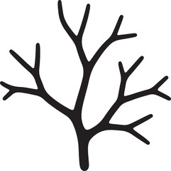 Obraz premium Black Tree Branch Silhouette on White Background Illustration