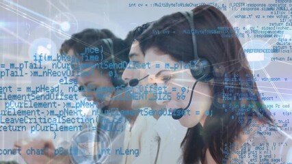 Animated video shows DNA data processing with business people using tech headsets. - Powered by Adobe