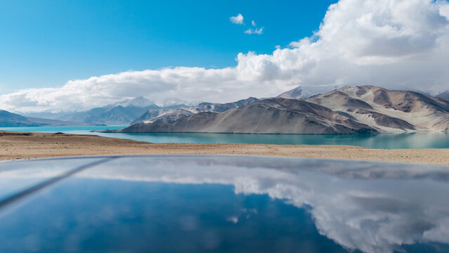 Baisha Lake and Baisha Mountain, Kizilsu Kyrgyz Autonomous Prefecture, Xinjiang, China