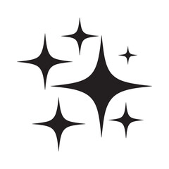 Obraz premium A collection of black starburst shapes arranged on a plain white background