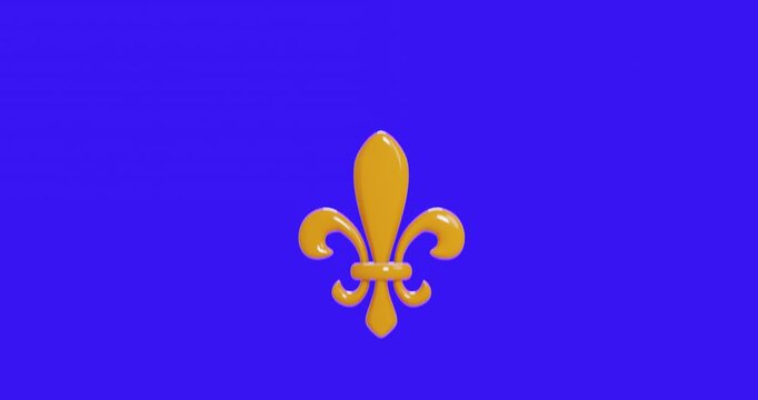 Mardi Gras concept element on blue monochrome. 3d render video.