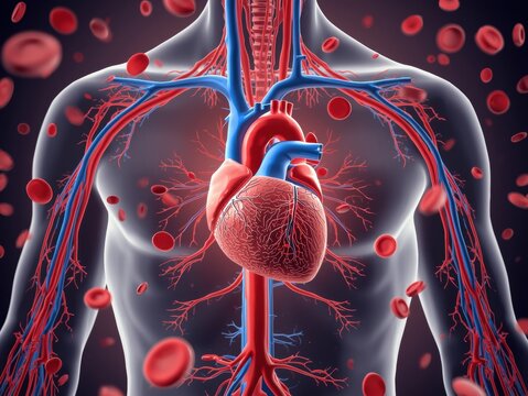 Human cardiovascular system illustration