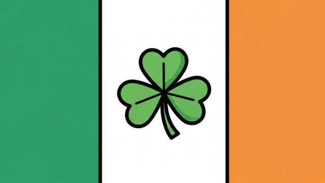Vibrant irish flag with shamrock symbol on white background for st patrick's day celebrations and irish heritage with St Patrick s Day and Ireland