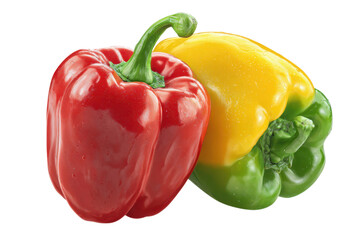 A vibrant red, yellow, and green bell pepper