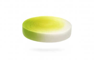 Sliced Leek Detail, Leek Slice, transparent background isolated image.