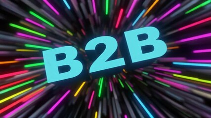 Colorful burst background with 'B2B' text in focus
