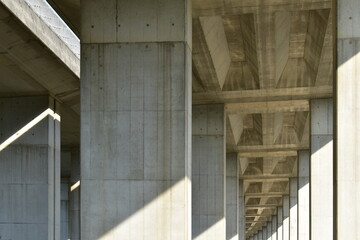 Scenery under the highway overpass.