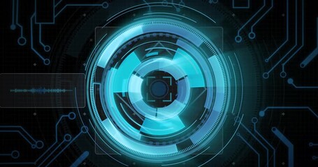 A futuristic interface displays advanced technology and data analytics - Powered by Adobe