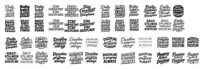 Inspirational quotes on discipline and consistency in typography design
