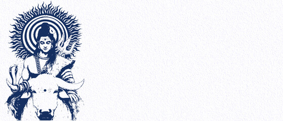 Mahadev face with Nandi and Trishul