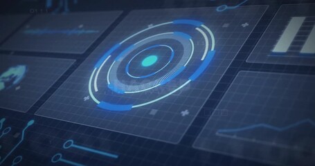Animation of data processing over diagrams and scope scanning - Powered by Adobe