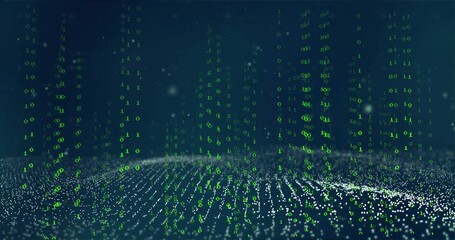 Animation of binary coding digital data processing - Powered by Adobe