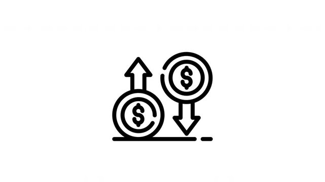 Money or investment fluctuation icons suitable for finance presentations, economic articles, and stock market analysis reports. Ideal for financial infographics and blog posts.
