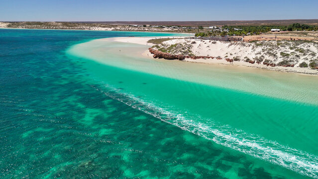 Panoramic aerial view of Coral Bay Western Australia with coral reef and tropical seascape - Powered by Adobe