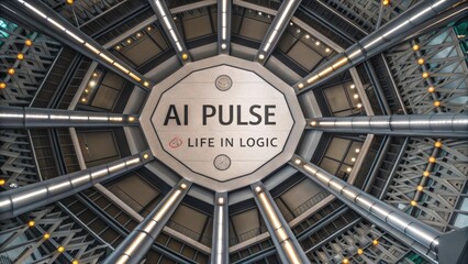 AI Pulse: Metallic Radial Structure Illuminated