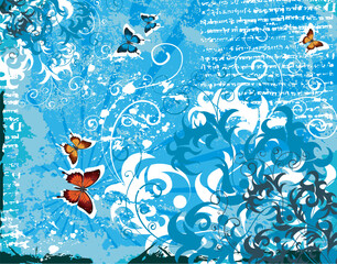 Grunge floral background