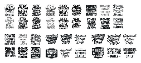 Motivational quotes in bold typography designs