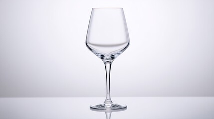 Fototapeta premium stemware. Crystal clear wine glass with elegant stemware on pure white background. bar promotions, beverage menus, designed for product packaging and bar promotions, used by account managers.