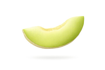 Slice of Honeydew Melon on transparent background with a reflection.