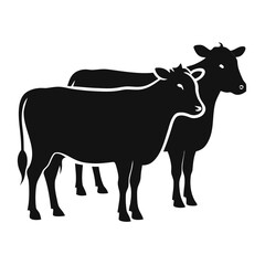 Fototapeta premium Detailed Cattle Silhouette Illustration Variation 28