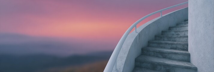 White staircase with a railing