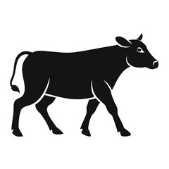 Obraz premium Traditional Farm Ox Silhouette with Curved Horns