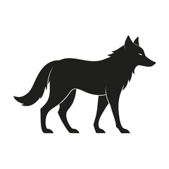 Wildlife Wolf Figure in Solid Black Cutout Design