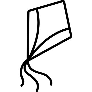 Simple line art icon of a kite