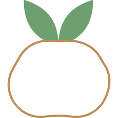 Simple stylized apple with leaves