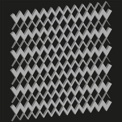 Dark zigzag mesh. Geometric grid Vector. Professional black texture detail. Abstract structural backdrop contrast theme.