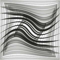 Curved lineings effect. Sophisticated swirling Vector. Extraordinary waving patterns. Atmospheric distorted surfaces.