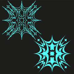 Professional two 2 ornaments. Sophisticated turquoise Vector. Sophisticated nature ornament. Professional magical patterns.