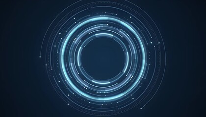 Futuristic technology background video loop 4k digital hud circle glowing abstract blue ring cyber interface design animation with dynamic motion modern minimal sci fi style - Powered by Adobe