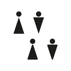 People figure icon. Gender Vector symbols. Man woman characters. Professional clean minimalist white background.