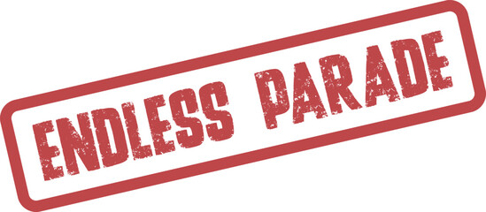 Endless Parade Red Rubber Stamp Mark Signifying a Continuous Festive Procession
